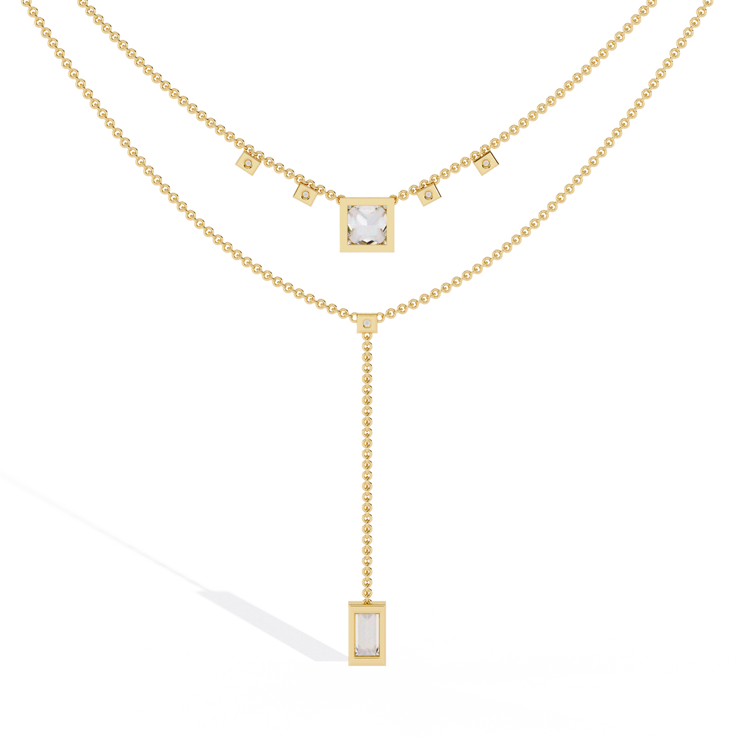 metro stream geometric lariat lab grown diamond necklace