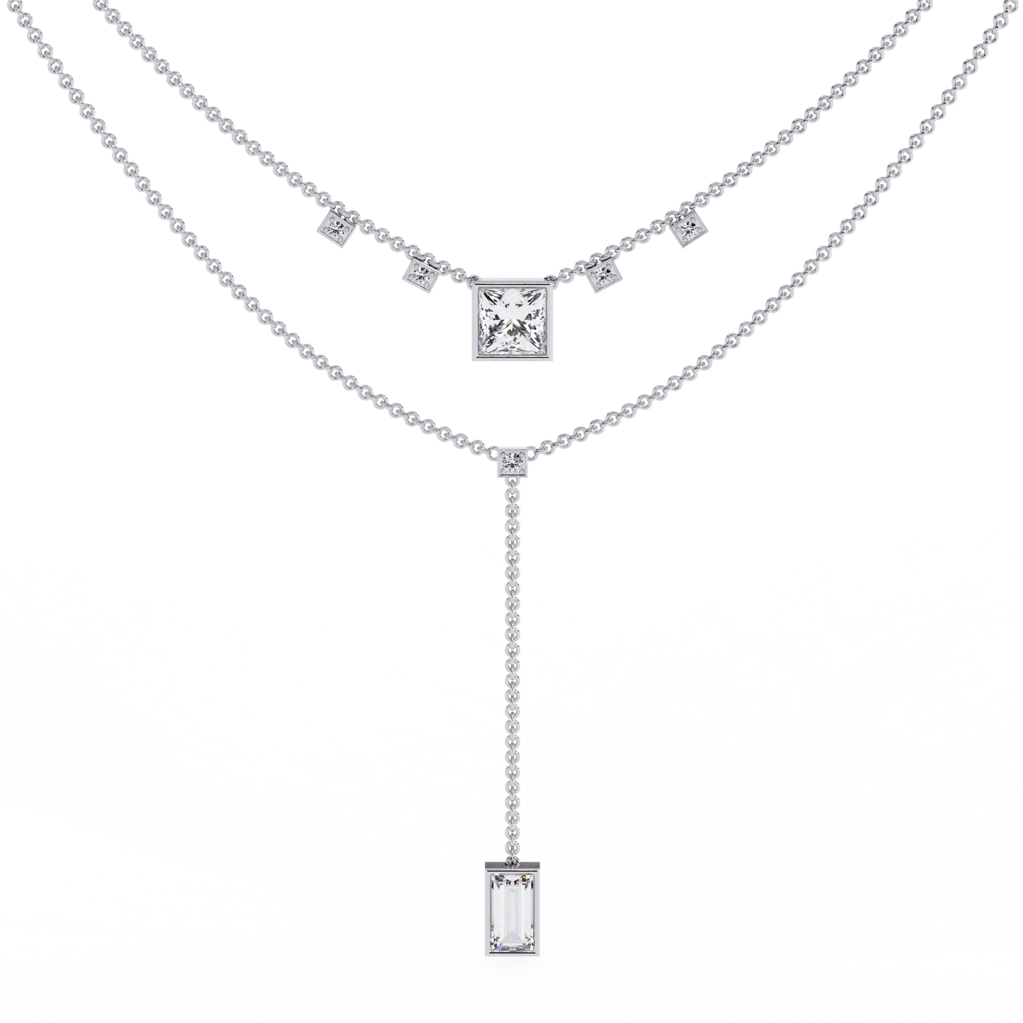 metro stream geometric lariat lab grown diamond necklace