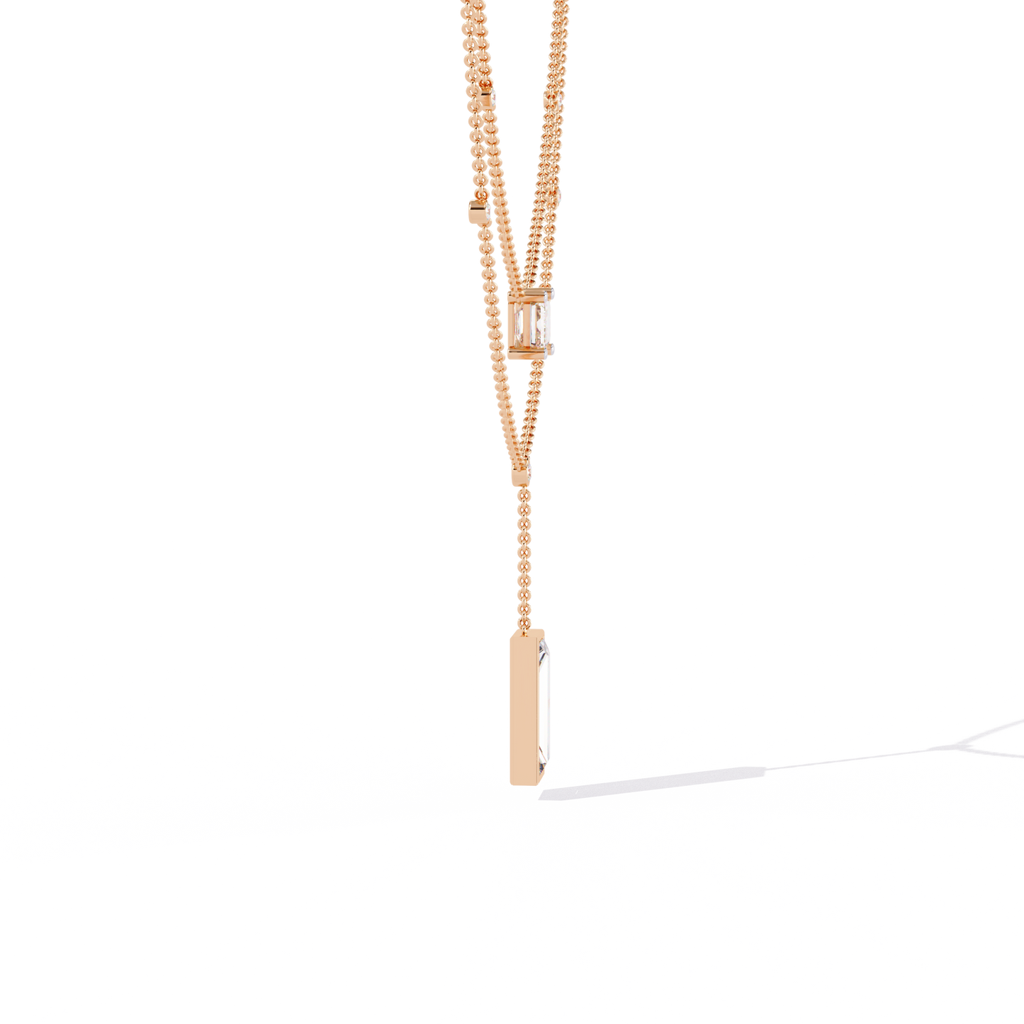 urbane duo lariat lab grown diamond necklace
