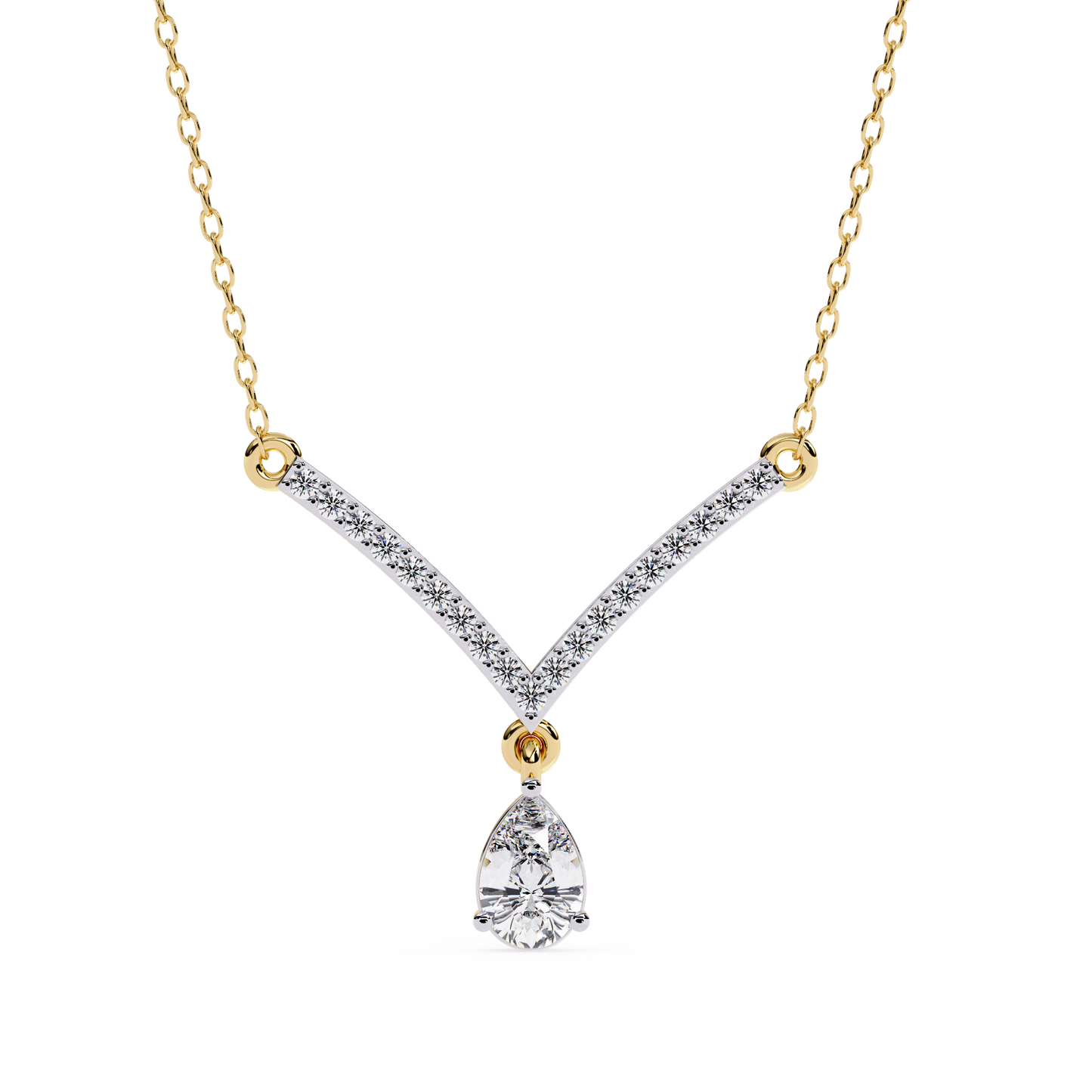 viveur pear drop lab grown diamond necklace