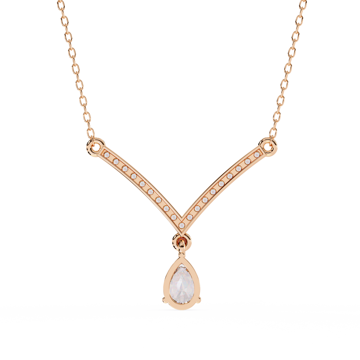 viveur pear drop lab grown diamond necklace