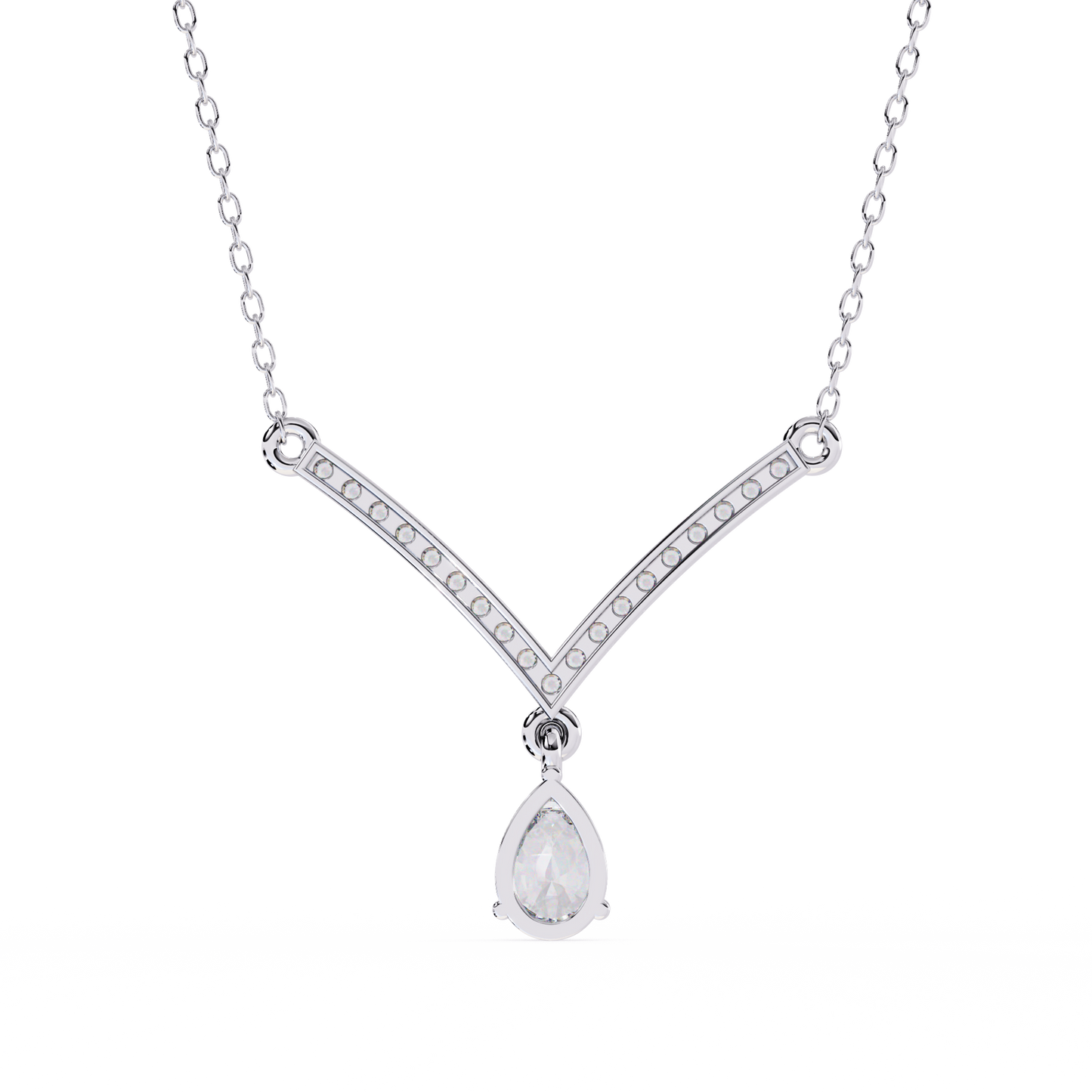 viveur pear drop lab grown diamond necklace