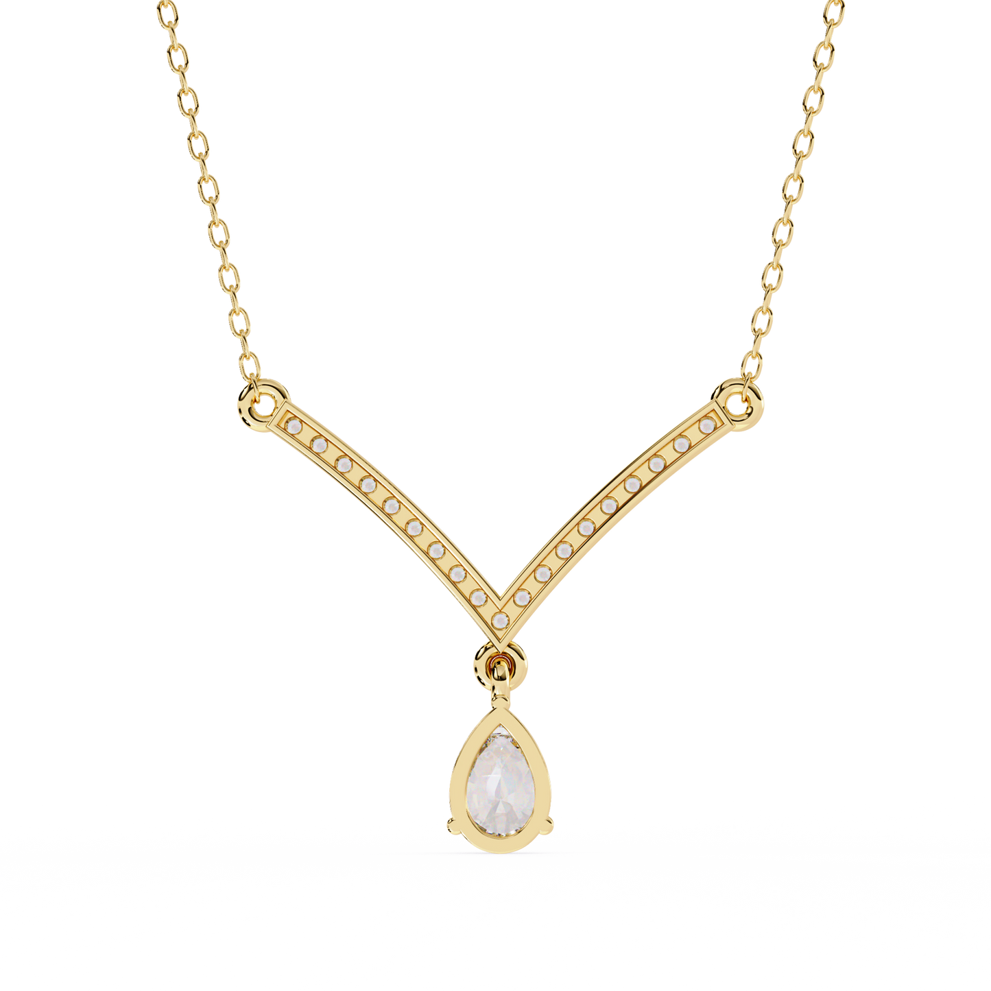 viveur pear drop lab grown diamond necklace