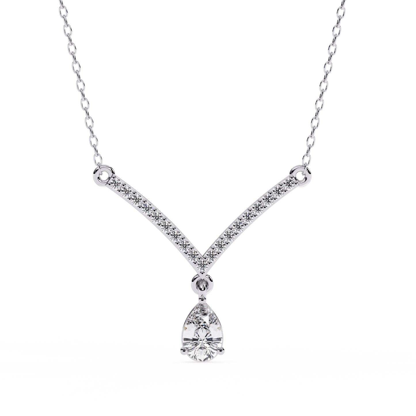 viveur pear drop lab grown diamond necklace