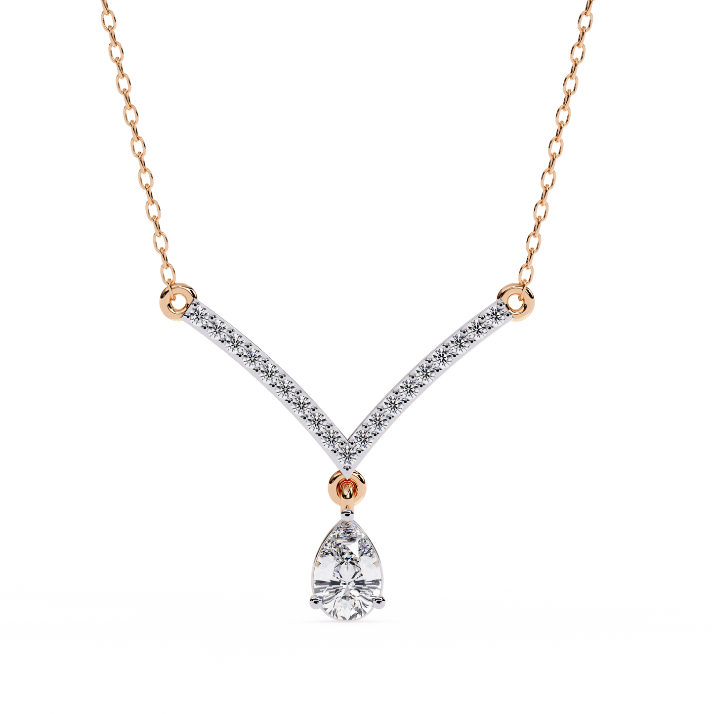 viveur pear drop lab grown diamond necklace