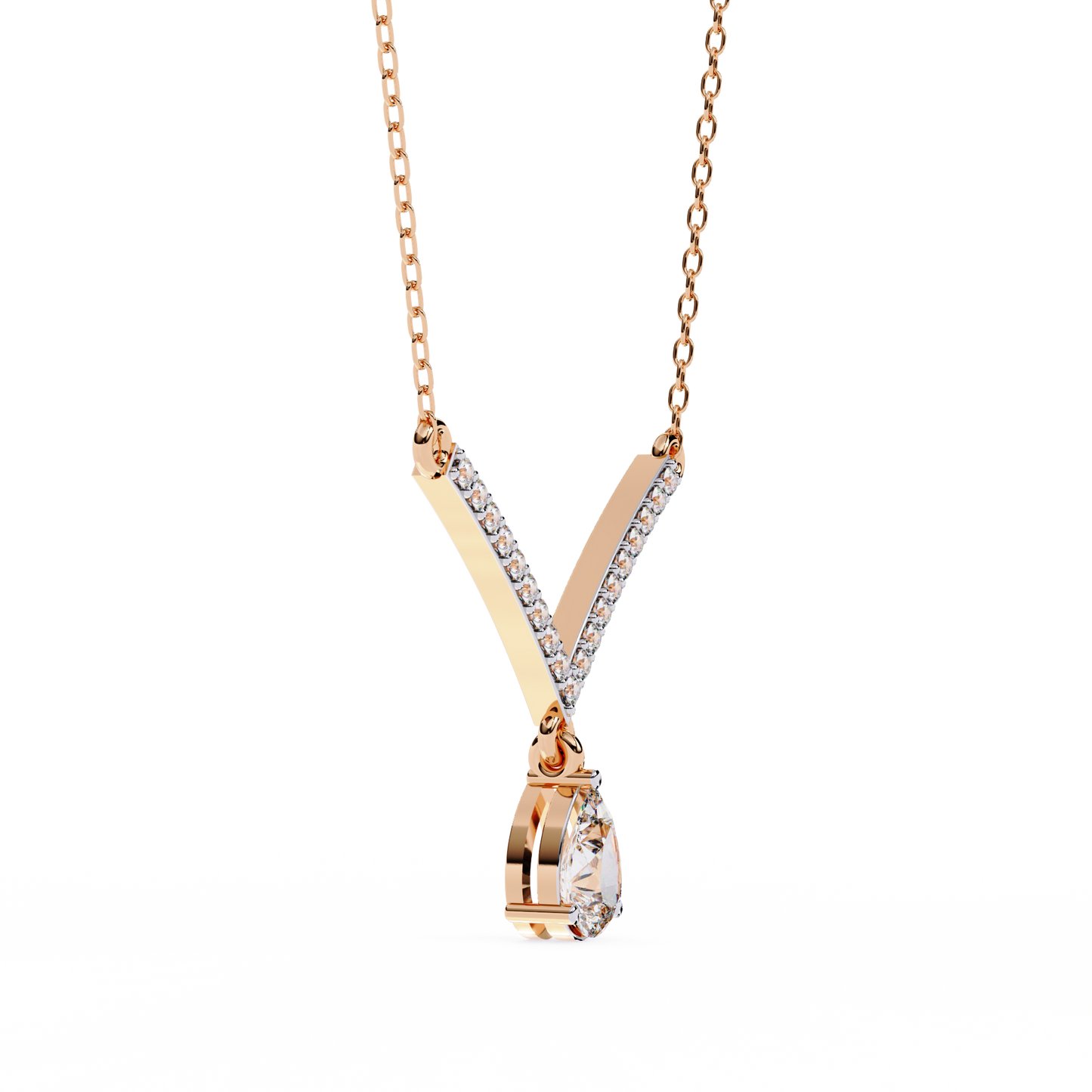 viveur pear drop lab grown diamond necklace