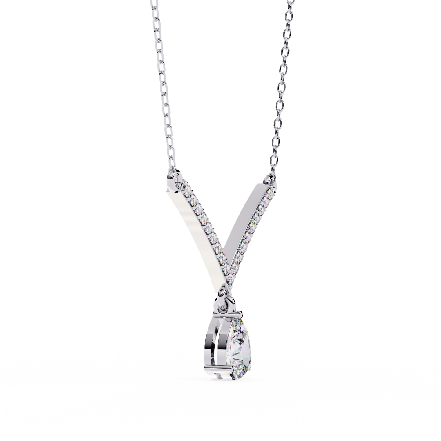 viveur pear drop lab grown diamond necklace