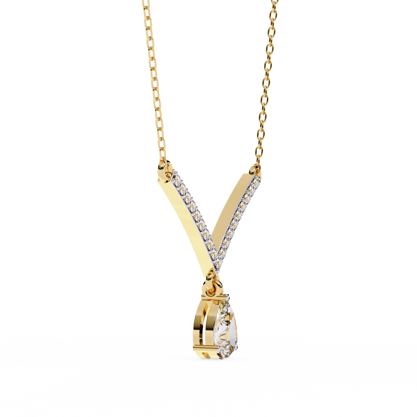 viveur pear drop lab grown diamond necklace