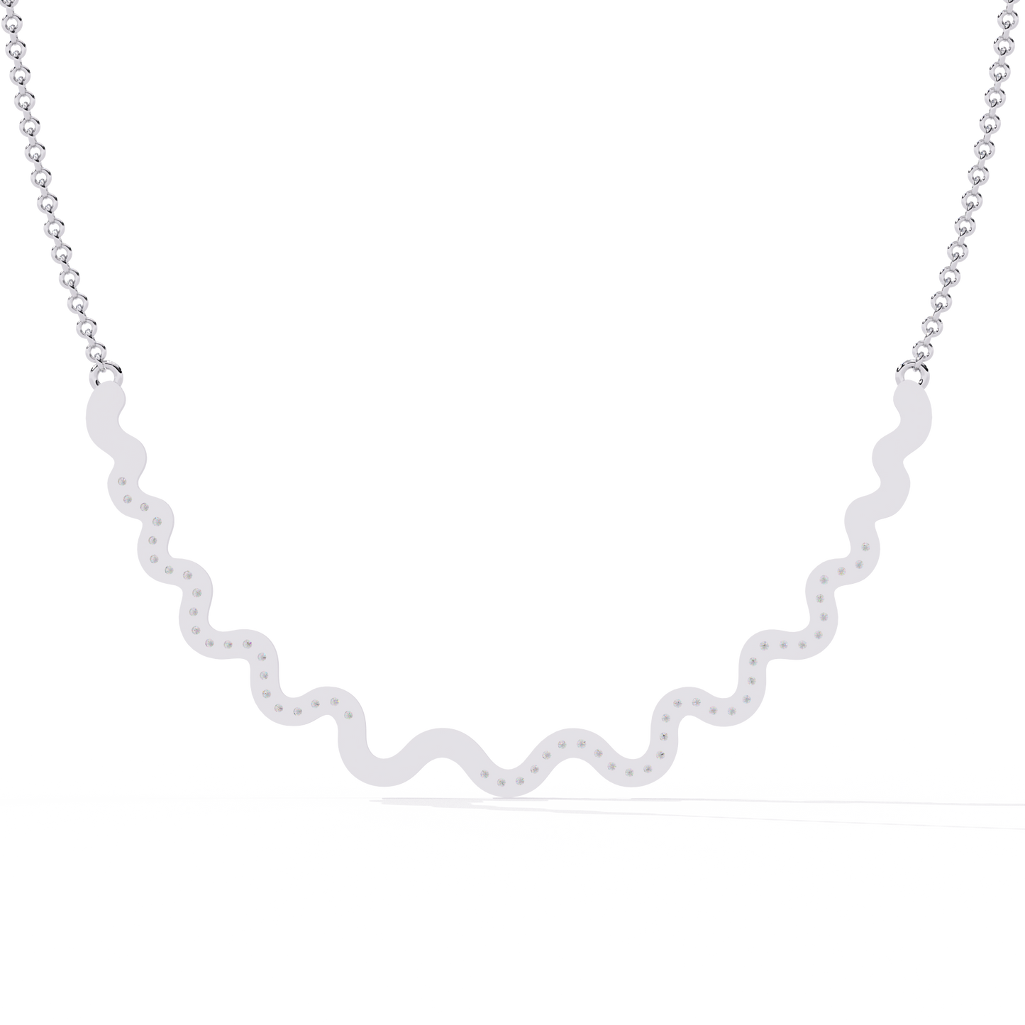 celestia wave pavé lab grown diamond necklace