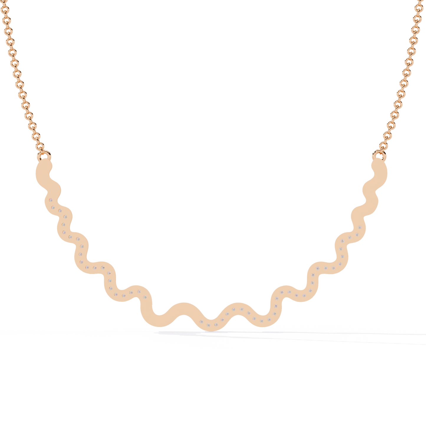 celestia wave pavé lab grown diamond necklace