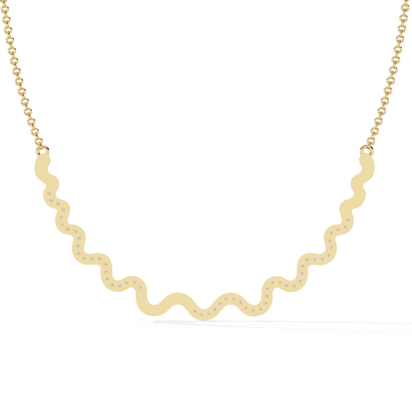 celestia wave pavé lab grown diamond necklace