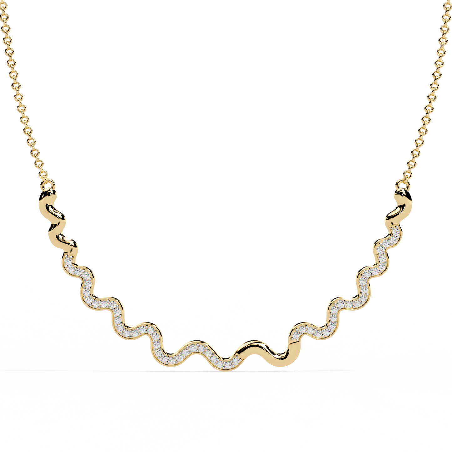 celestia wave pavé lab grown diamond necklace