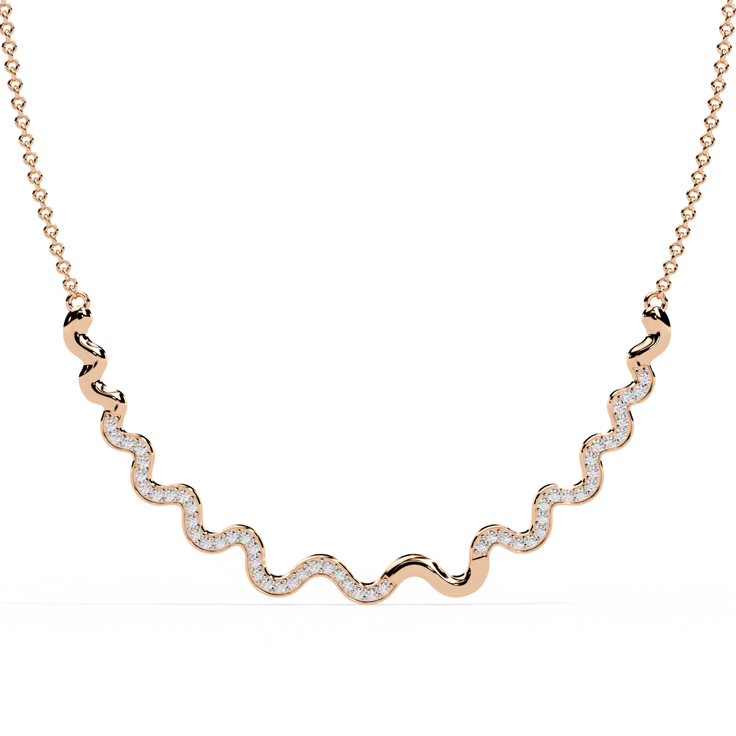celestia wave pavé lab grown diamond necklace