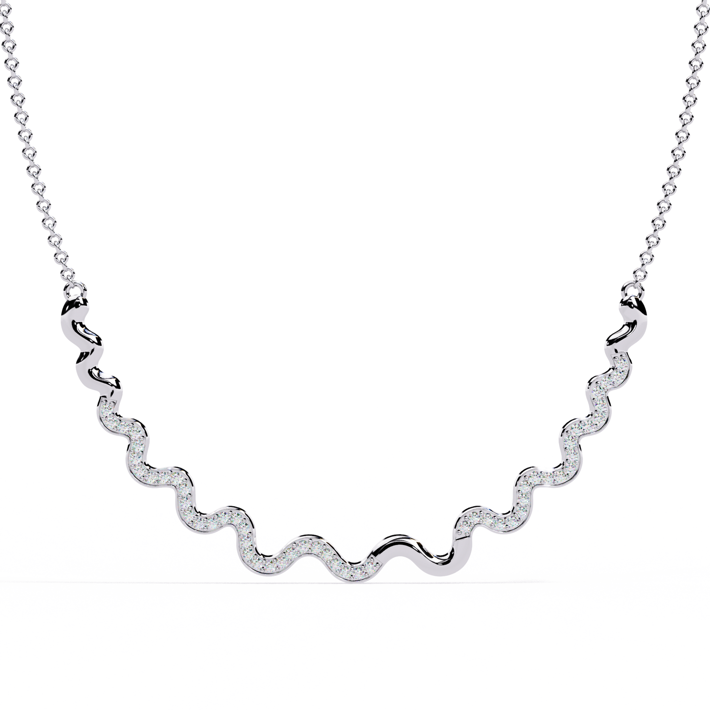 celestia wave pavé lab grown diamond necklace