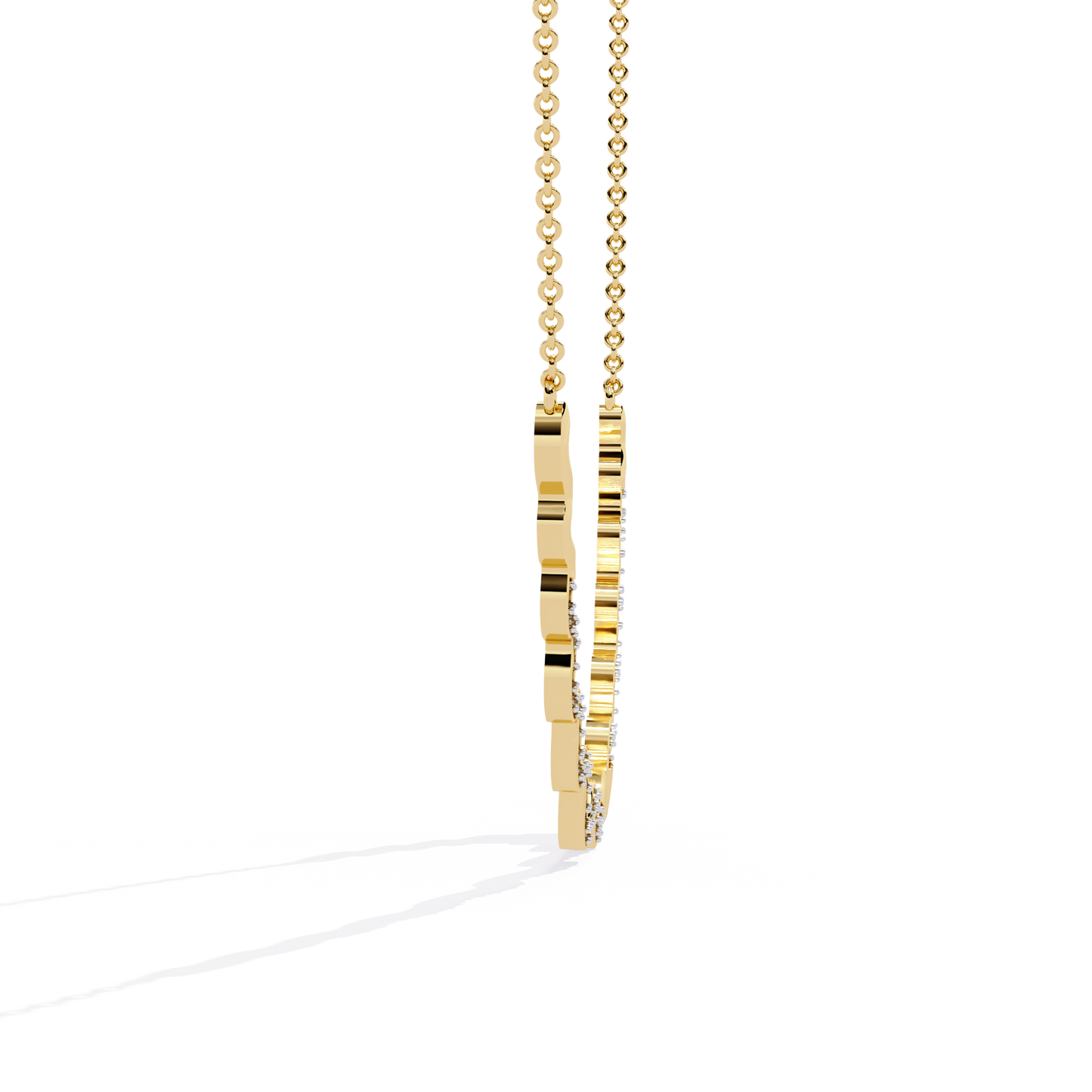 celestia wave pavé lab grown diamond necklace
