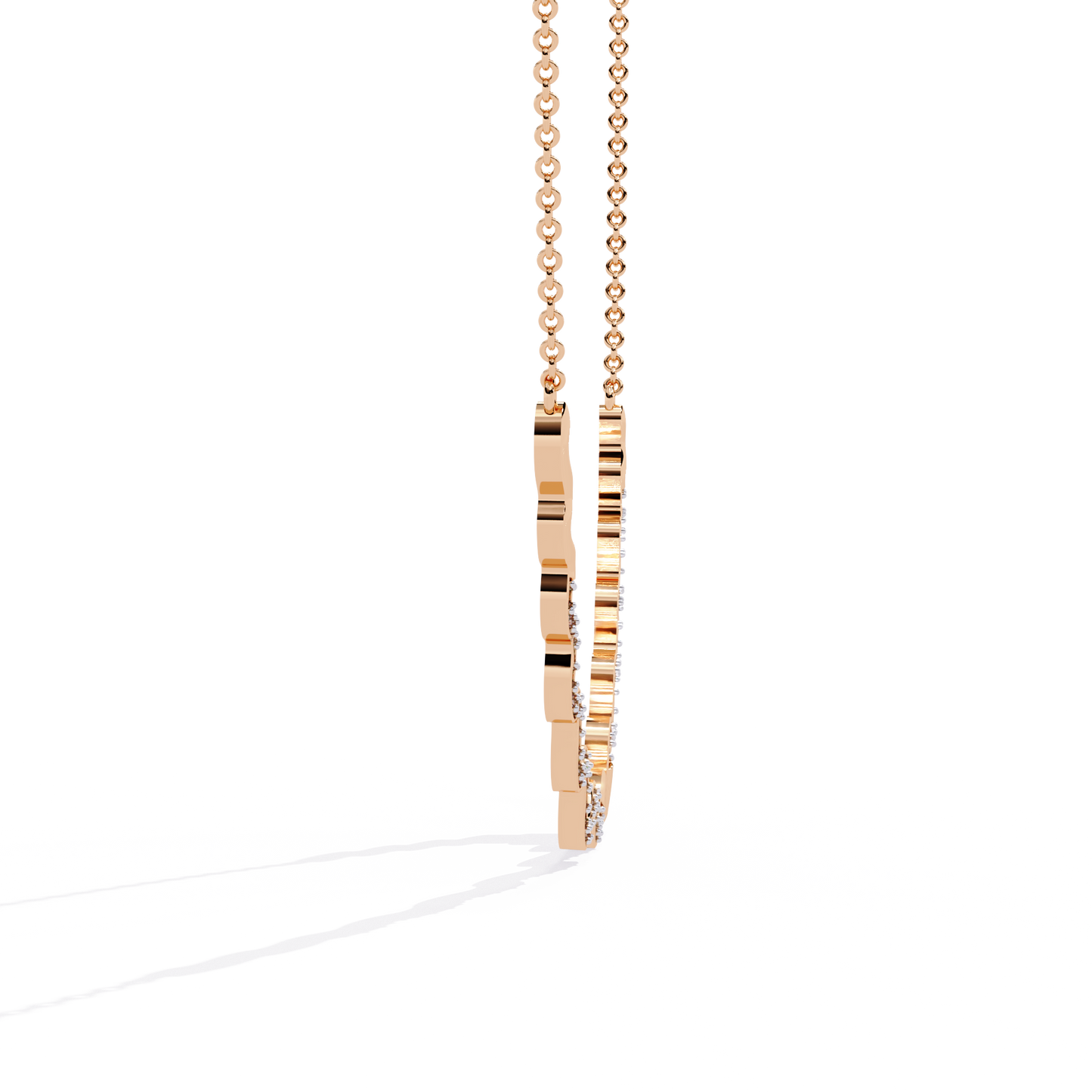 celestia wave pavé lab grown diamond necklace