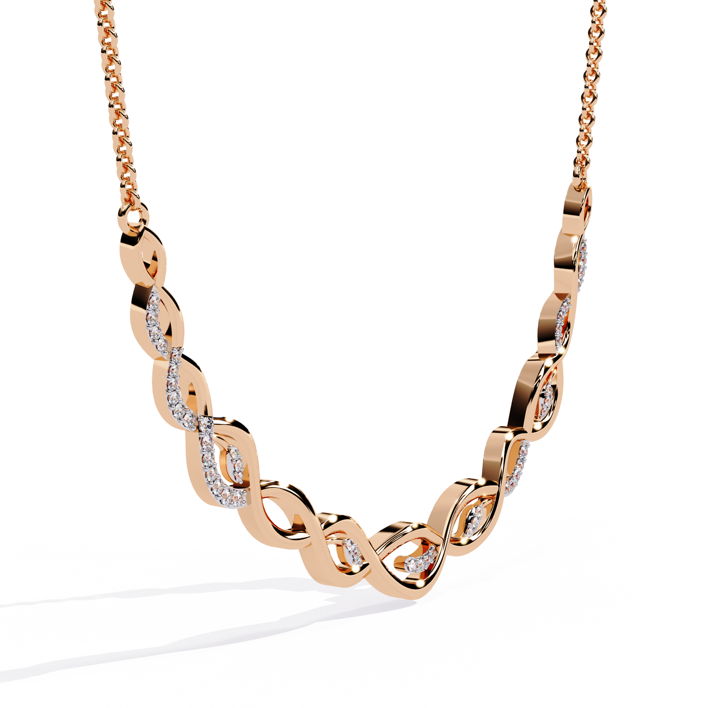 aurelia vine twist lab grown diamond necklace