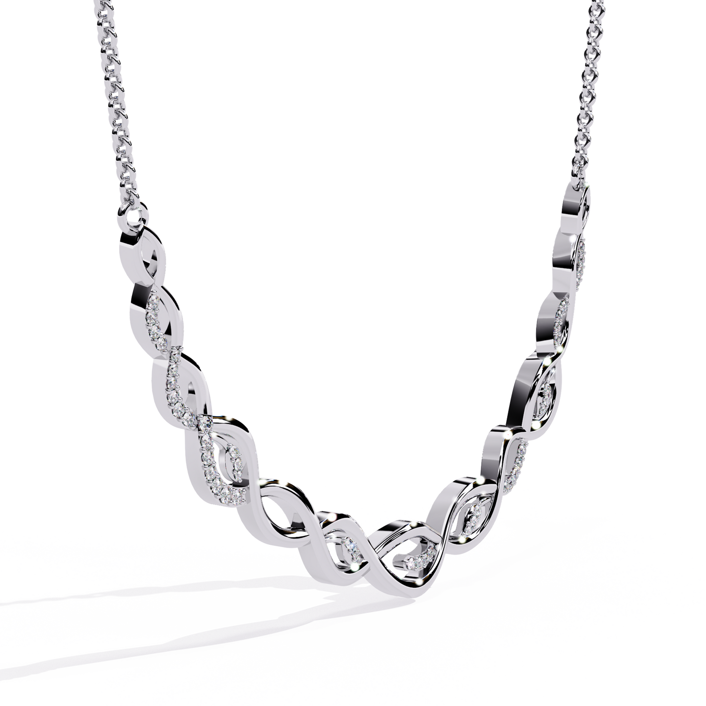 aurelia vine twist lab grown diamond necklace