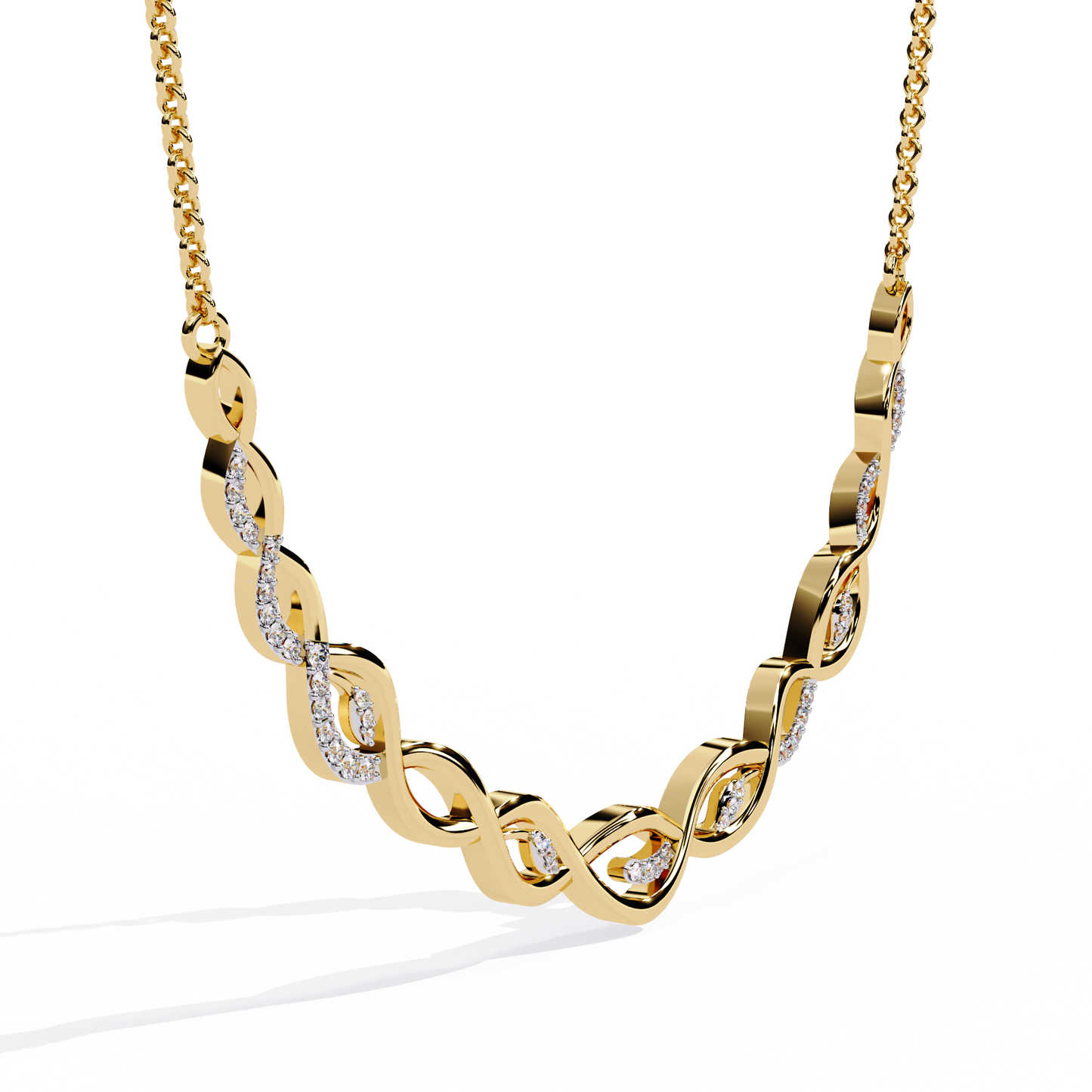 aurelia vine twist lab grown diamond necklace
