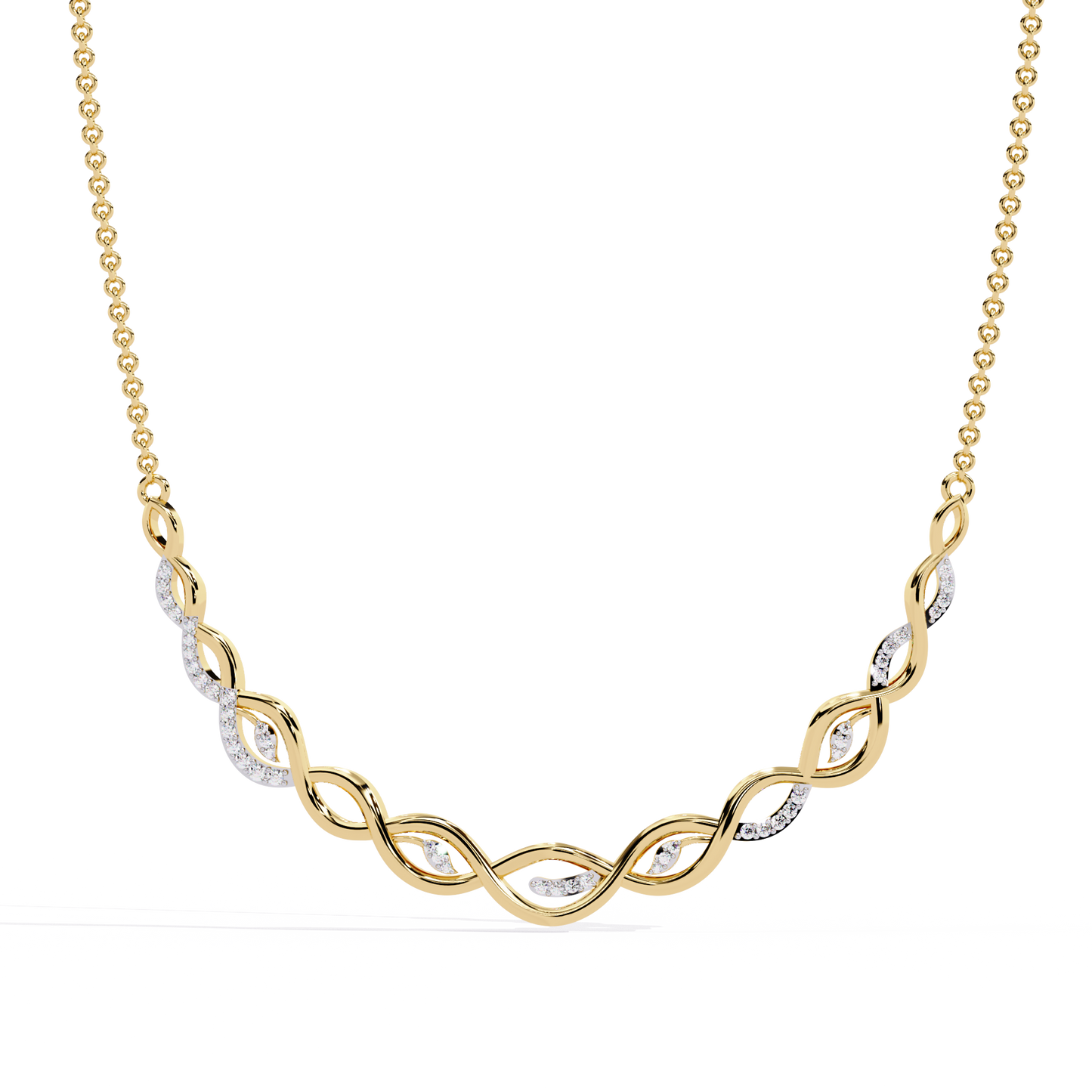 aurelia vine twist lab grown diamond necklace