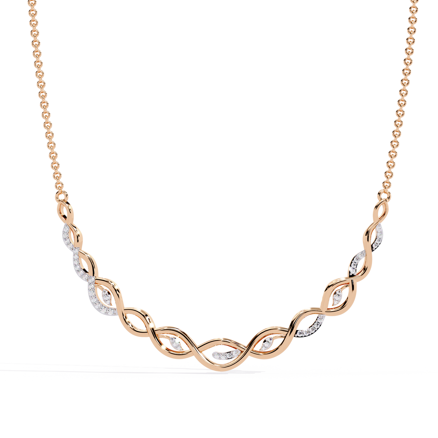 aurelia vine twist lab grown diamond necklace
