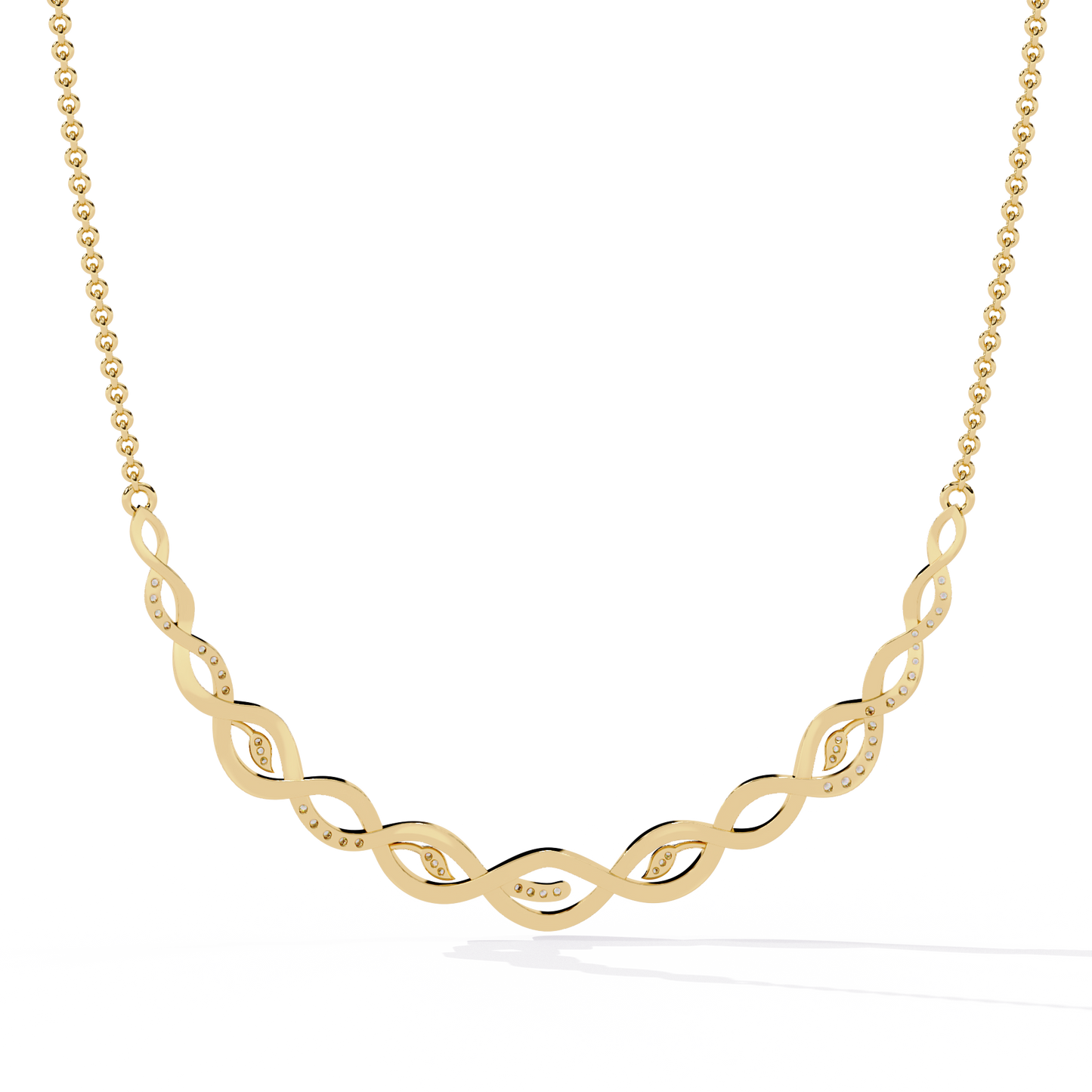 aurelia vine twist lab grown diamond necklace