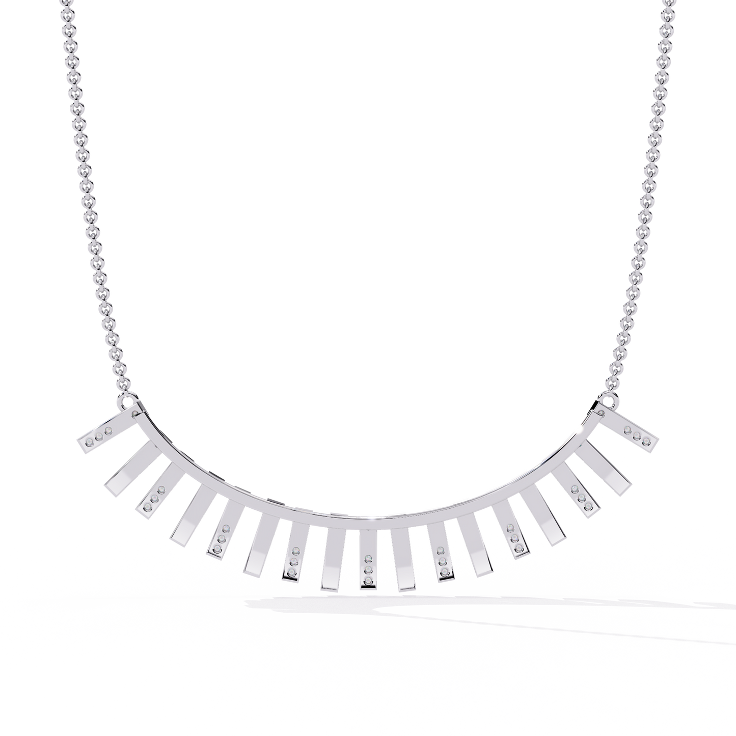 solar flare fringe lab grown diamond necklace