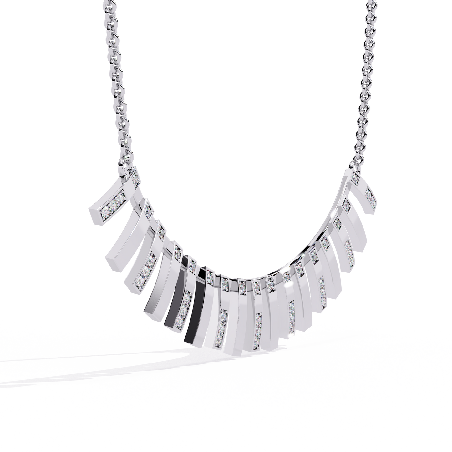 solar flare fringe lab grown diamond necklace