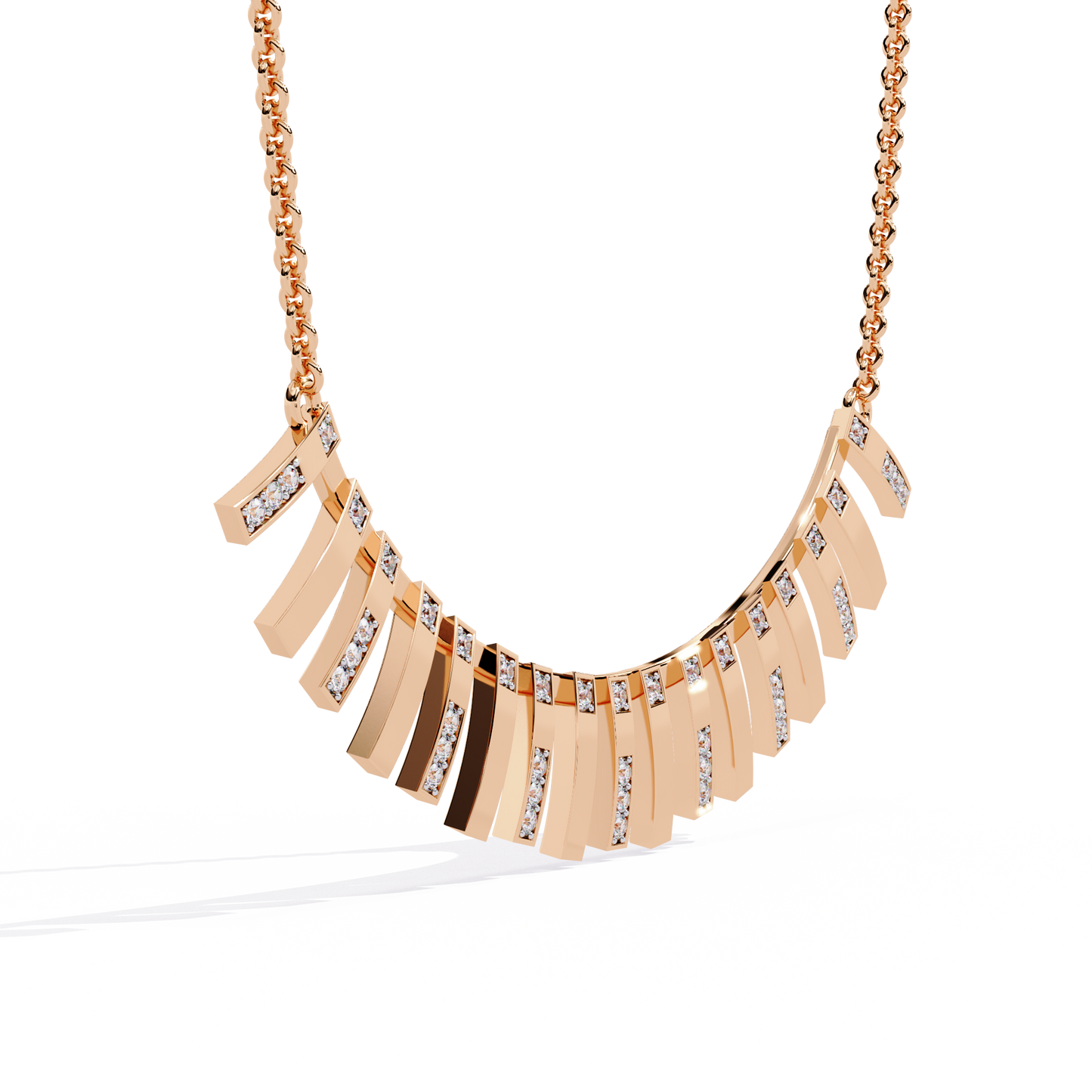 solar flare fringe lab grown diamond necklace