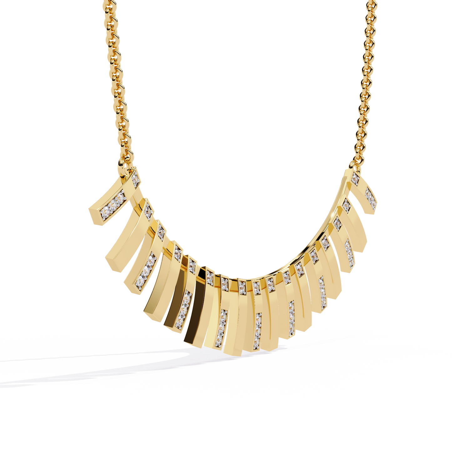 solar flare fringe lab grown diamond necklace