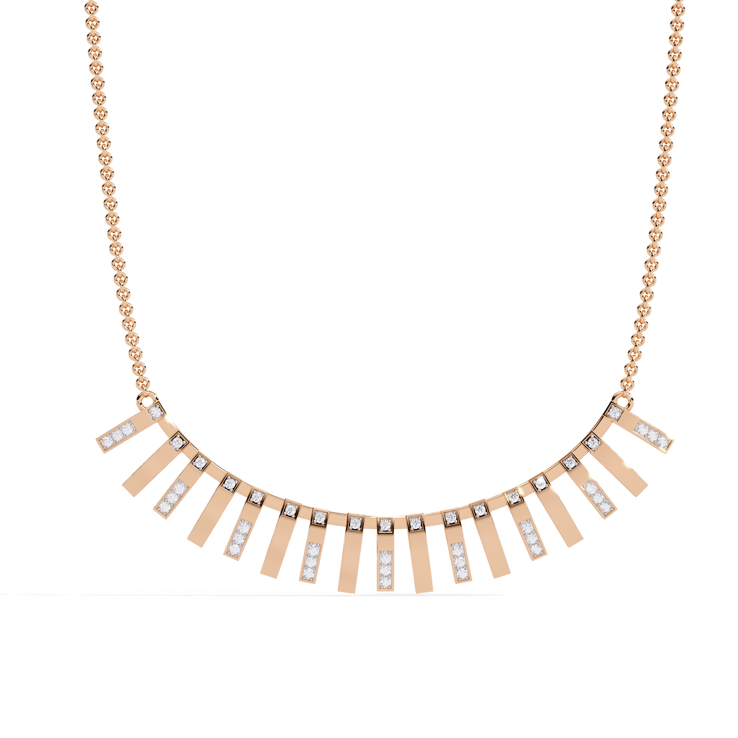 solar flare fringe lab grown diamond necklace