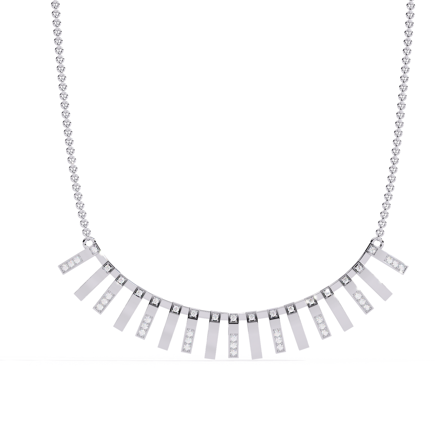 solar flare fringe lab grown diamond necklace