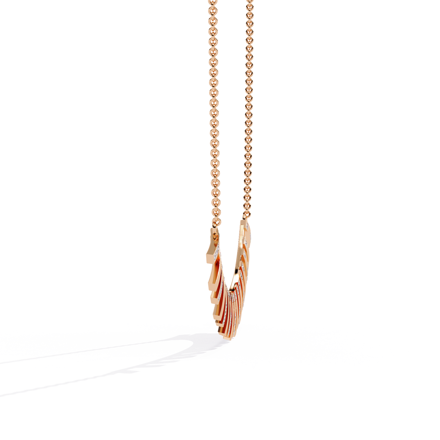 solar flare fringe lab grown diamond necklace