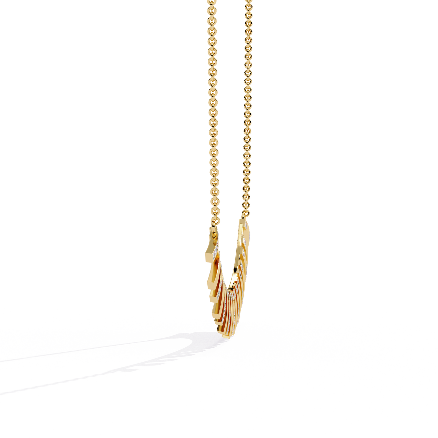 solar flare fringe lab grown diamond necklace