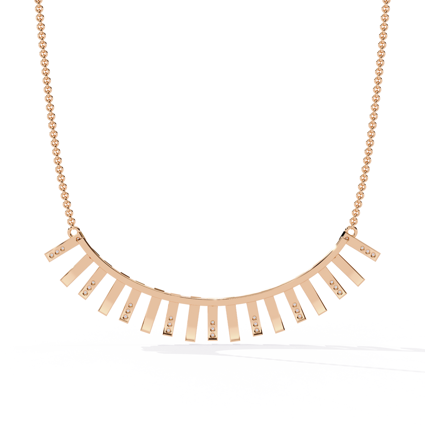 solar flare fringe lab grown diamond necklace