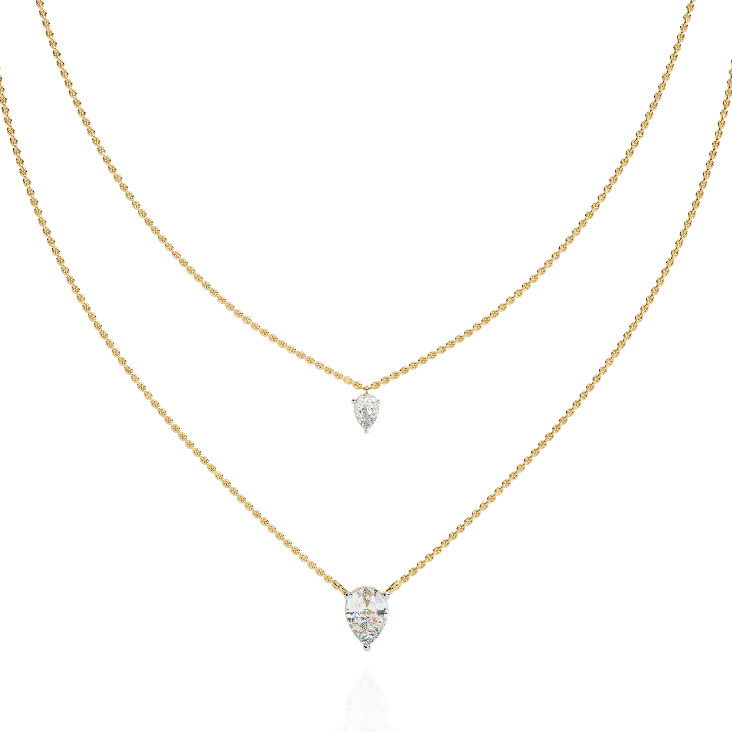 elysia twin pear solitaire lab grown diamond necklace