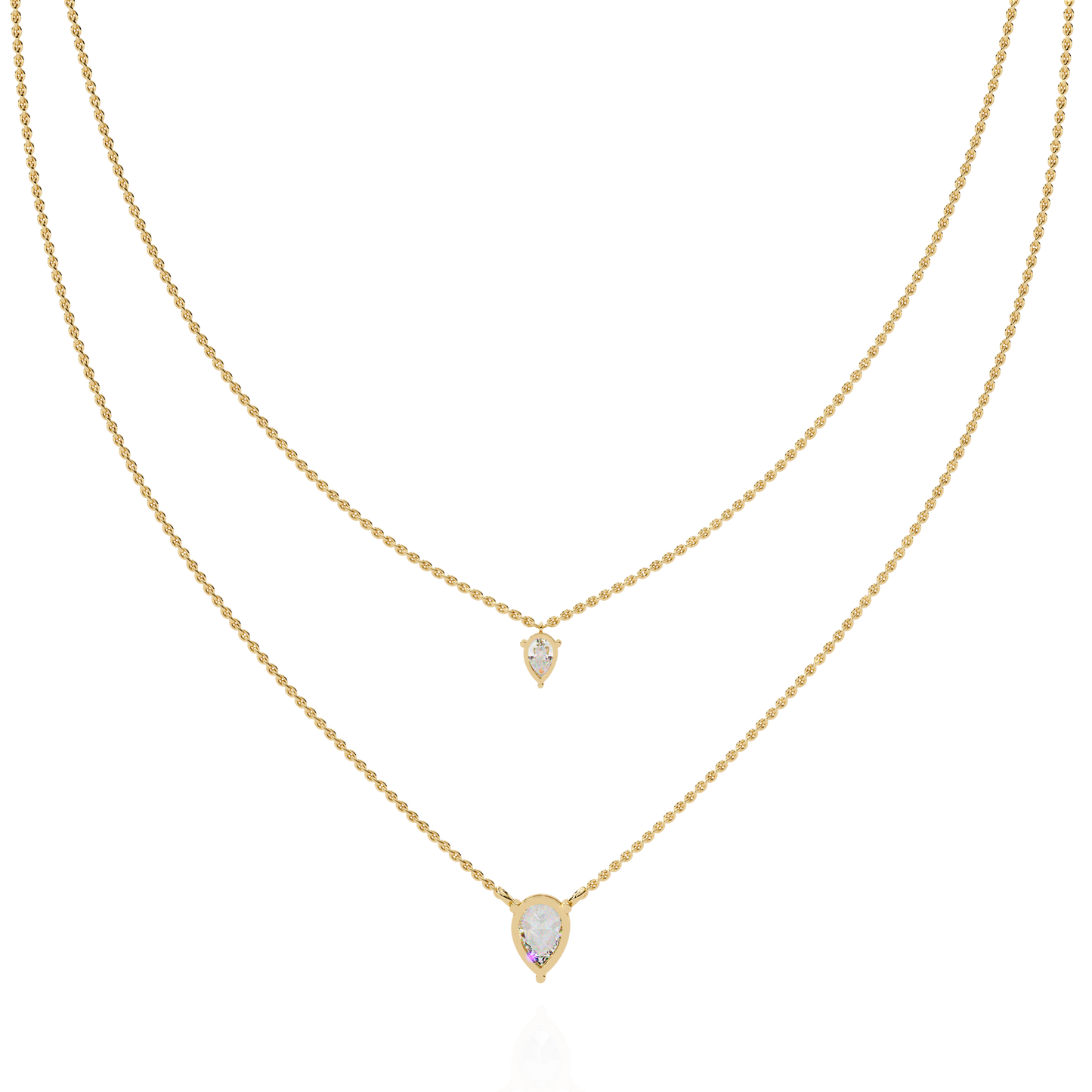 elysia twin pear solitaire lab grown diamond necklace