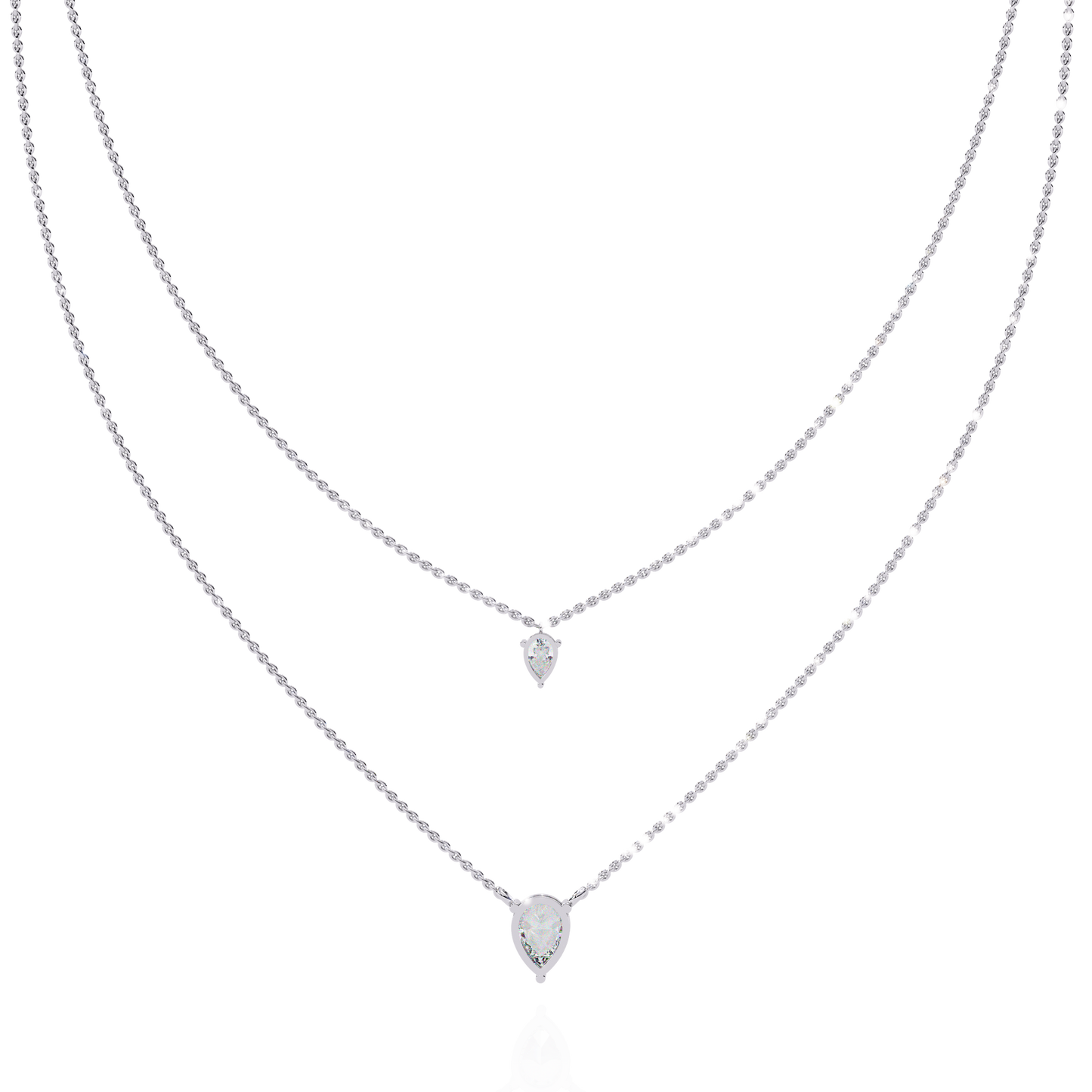elysia twin pear solitaire lab grown diamond necklace