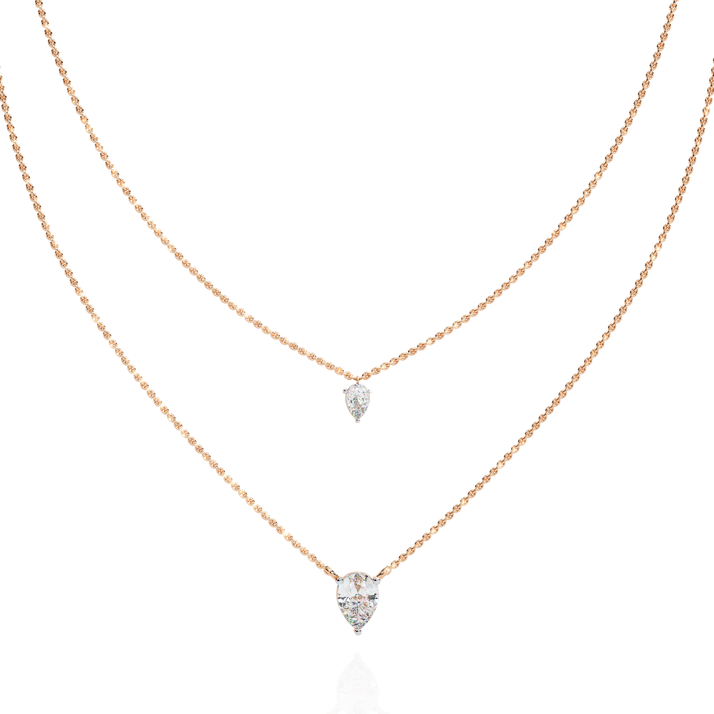elysia twin pear solitaire lab grown diamond necklace