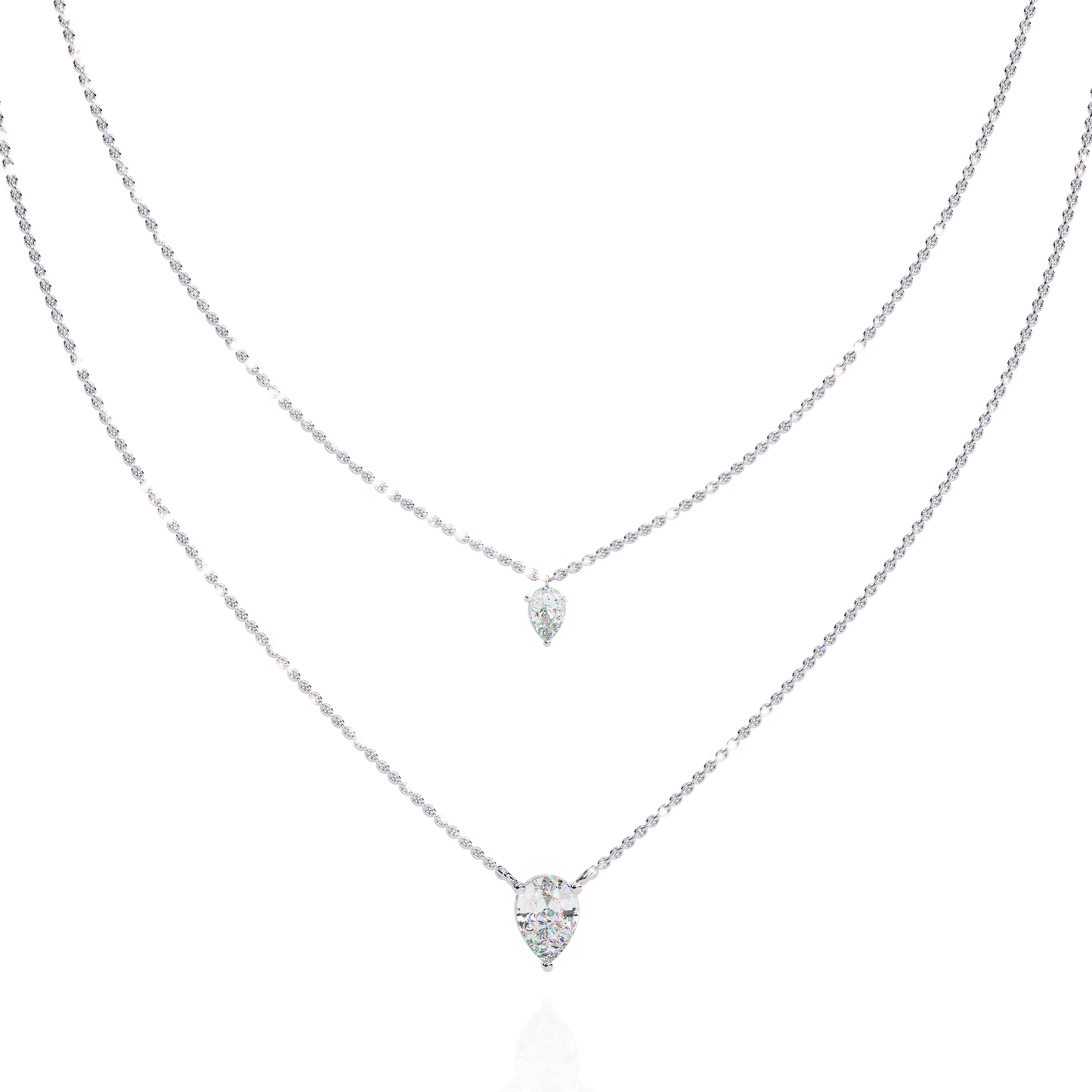 elysia twin pear solitaire lab grown diamond necklace