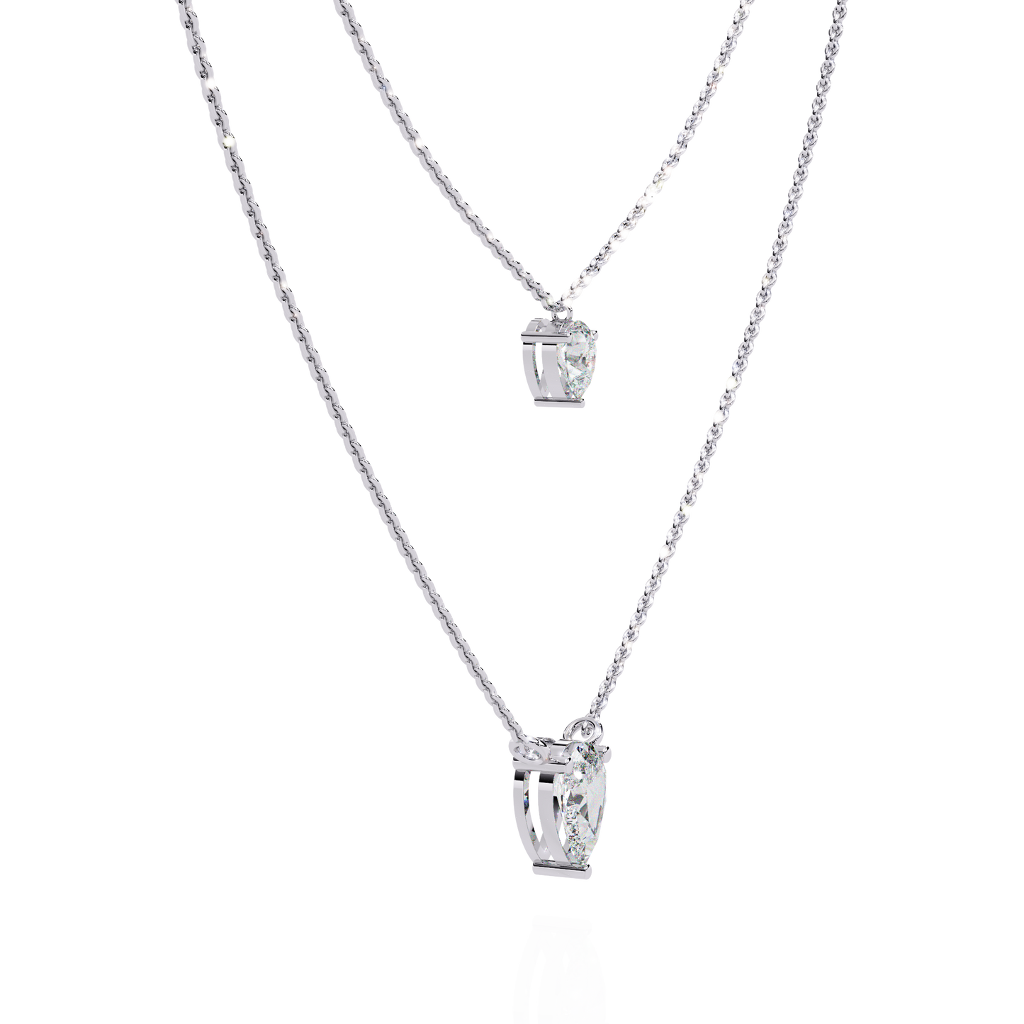 elysia twin pear solitaire lab grown diamond necklace