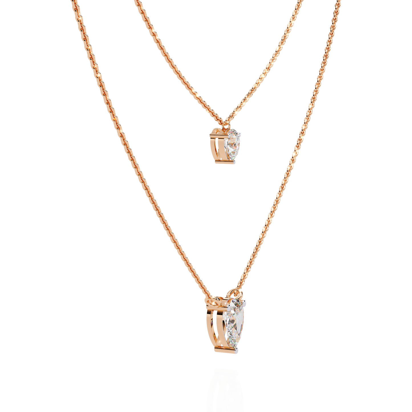 elysia twin pear solitaire lab grown diamond necklace