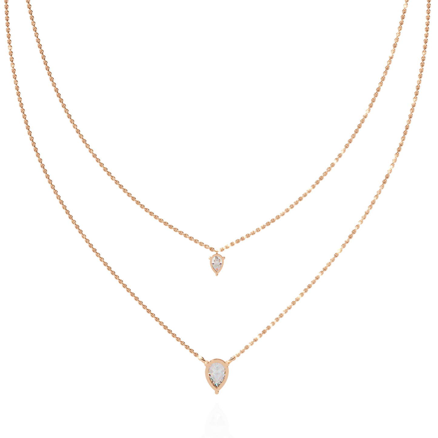 elysia twin pear solitaire lab grown diamond necklace