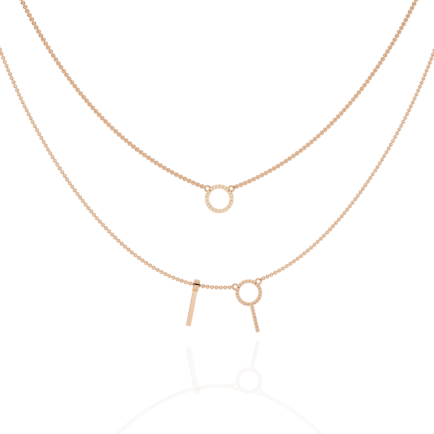 orbit bar duo lab grown diamond necklace