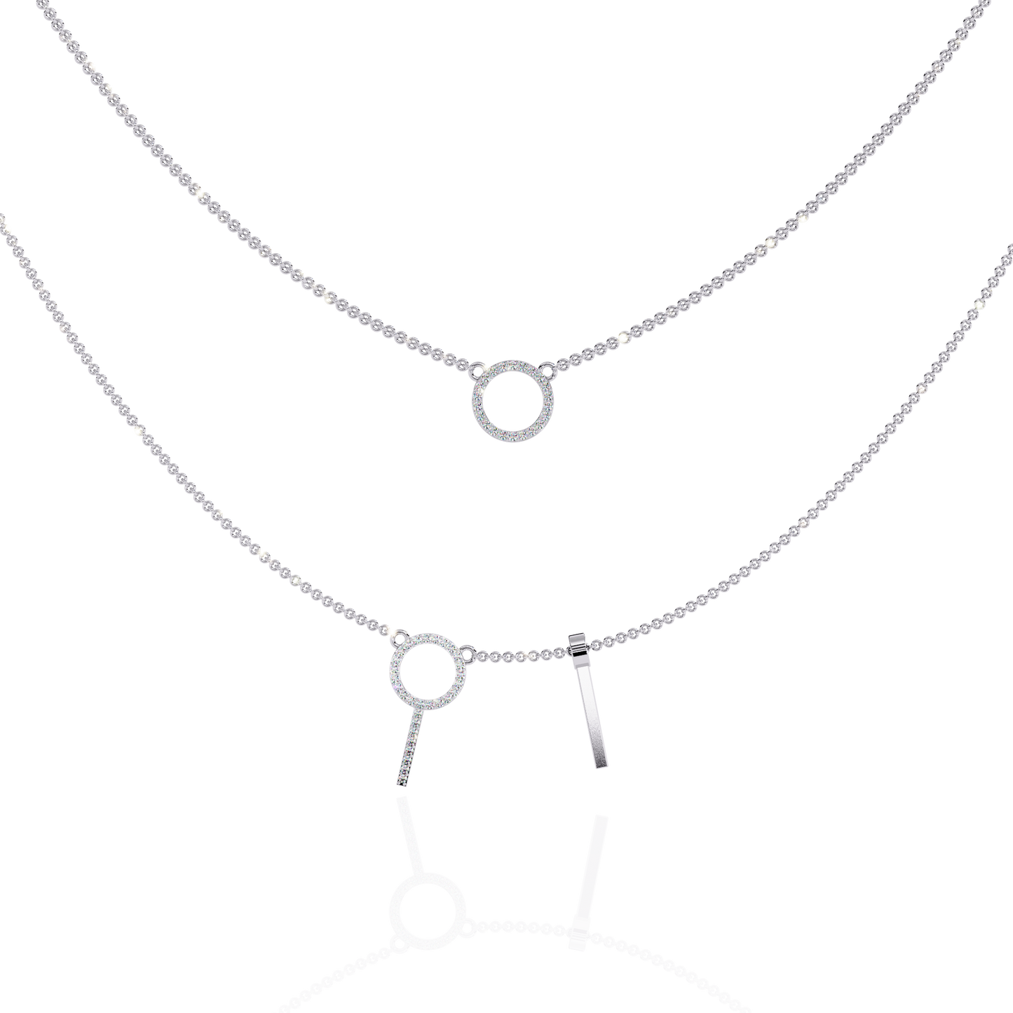 orbit bar duo lab grown diamond necklace