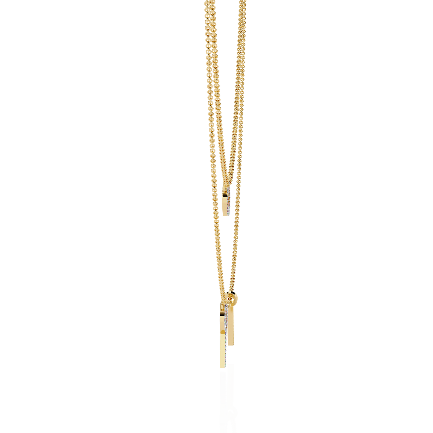 orbit bar duo lab grown diamond necklace
