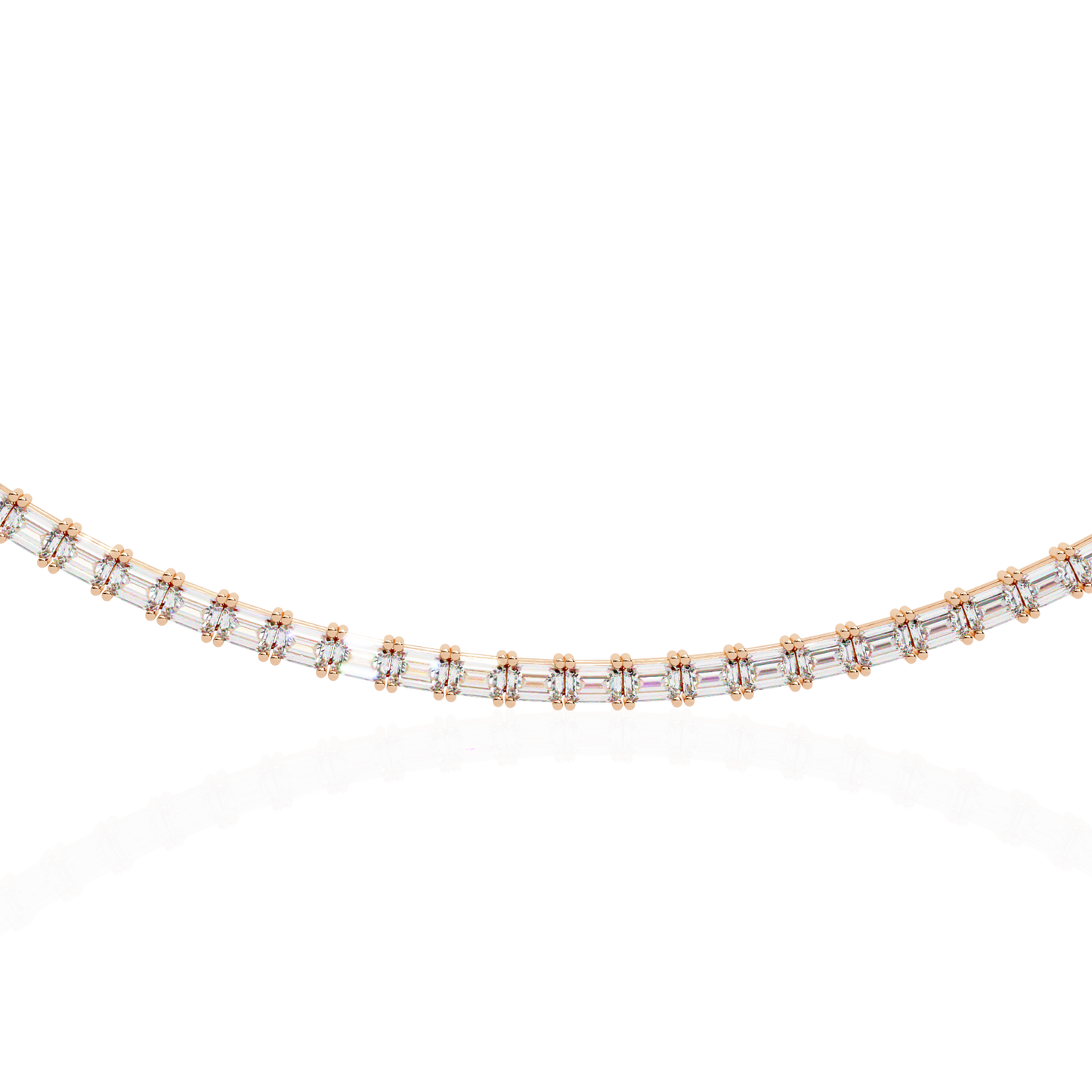 lumina baguette tennis lab grown diamond necklace