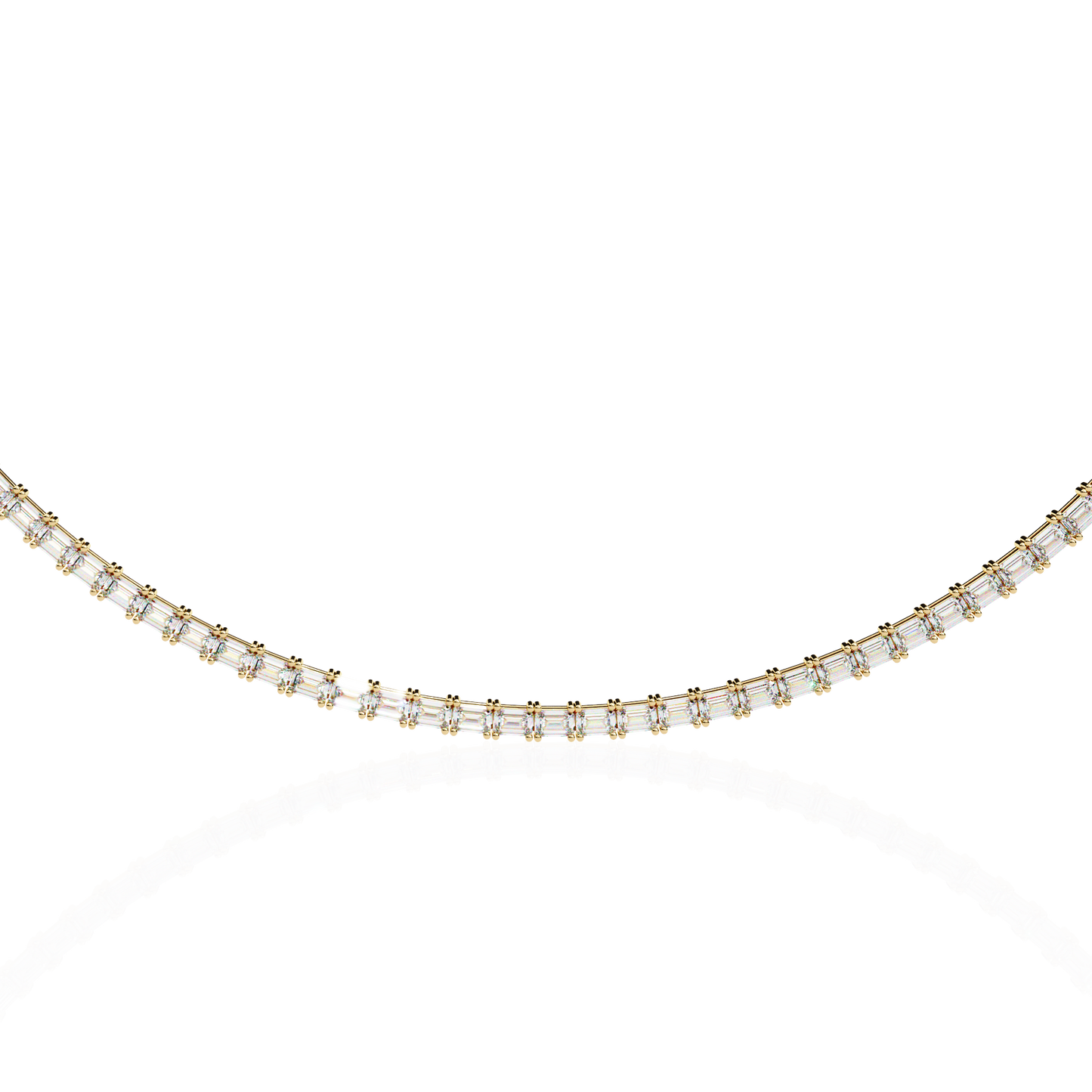 lumina baguette tennis lab grown diamond necklace