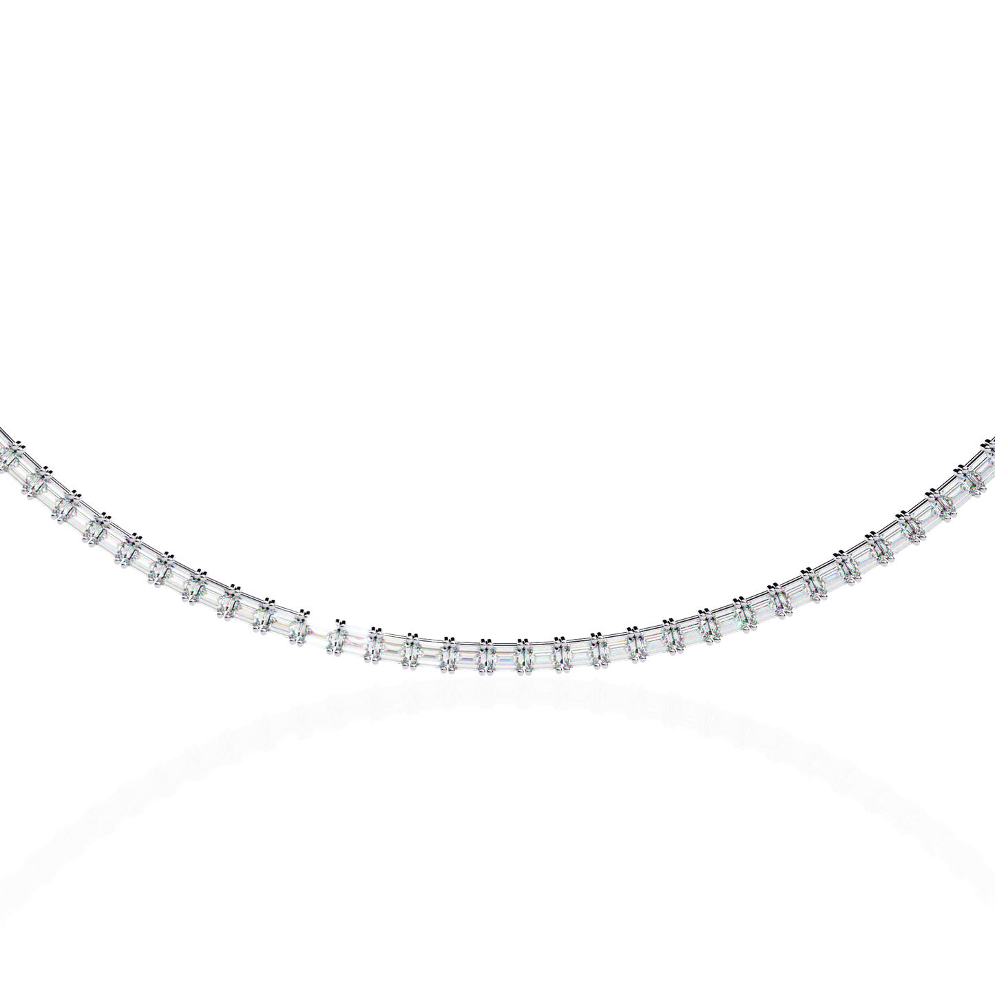lumina baguette tennis lab grown diamond necklace