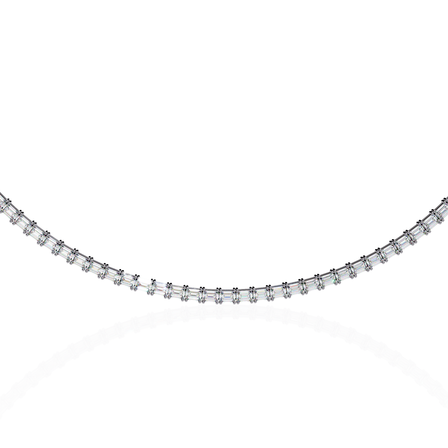 lumina baguette tennis lab grown diamond necklace